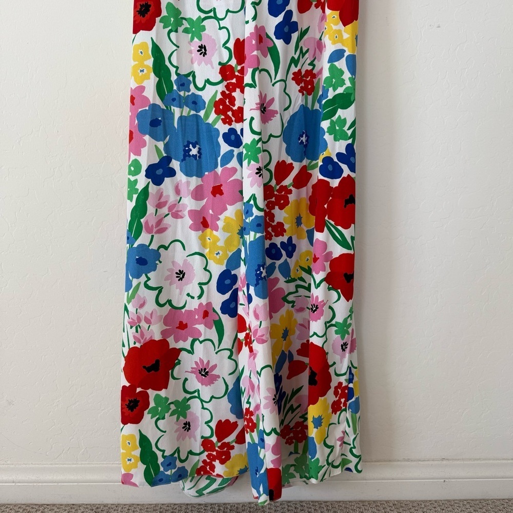 ASOS Bright Floral Open Tie Back Wide Leg Jumpsuit - Picture 4 of 12